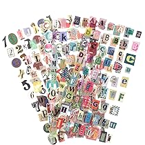 GETRICH 4 vellen 187 stuks letterstickers, letterstickers, doe-het-zelf, letterstickers, alfabet, van vinyl, voor scrapbooking, brievenbussen, wenskaarten, kunsthandwerk
