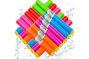 QUANQUER Pistola de Agua para niños, Alcance de hasta 9 Metros, Pistola de Espuma para niños, para Piscina, Playa, jardín al Aire Libre (Juego de 12)