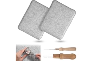 TRUKAFIE Set iniziale in feltro, 2 pezzi, 25 x 20,5 cm, base in feltro per infeltrimento ad ago, con 2 aghi in feltro per feltro a secco per principianti