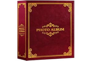 Lanpn Fotoalbum 10x15 1000, Traditionell Extra Großes XXL Kunstleder Einstecken Einsteckalbum für Hoch und Querformat Fotos Bilder Rot