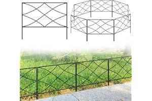 Thealyn Cloture Jardin Exterieur, Bordure Jardin Métal de 40,6 cm x 2,8 m, Noir Panneaux de Clôture de Jardin Décoratifs en Métal，Barriere Jardin pour Chiens, Parterres de Fleurs, U003