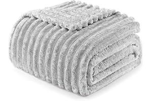 Exclusivo Mezcla Kuscheldecke Flauschig Fleecedecke Flanell Decke, Leichte und Warme Sofadecke Couchdecke für Ganzjahreszeit, 150 x 200 cm Hellgrau