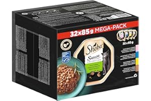 SHEBA Schale Nassfutter Multipack Mega-Pack Sauce Collection Feine Vielfalt MSC-Zertifiziert 32 x 85g