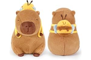 shownicer Plüschtier Capybara Kuscheltier Stofftier Kawaii Capybara Plüsch Kissen Spielzeug Wurfkissen Geschenk für Kinder Mädchen 3+ Jahre (Biene, 25cm)
