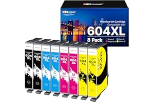 GPC Image 604XL Ink Cartridges Compatible with Epson 604XL 604 XL Multipack for Expression Home XP2200 XP-2200 XP-3200 XP-3205 XP-4200 XP-2205 XP-4205 for Workforce WF-2930 WF-2935 WF-2910 (8 Pack)