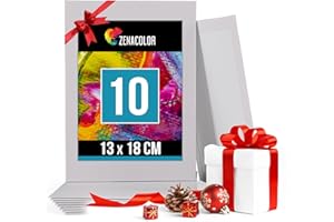 Zenacolor Set di 10 Tele per Dipingere - 100% Cotone Senza Acidi - Tela per Dipingere 13x18 cm - Tutti i Tipi di Pittura su Tela