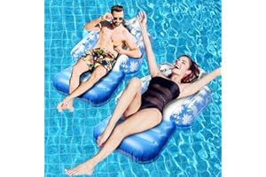 DUFUSO 4 in 1 Piscina Gonfiabile Materassino Gonfiabile Mare Carico 150 kg, Dermocompatibile Materassino Piscina Gonfiabili Piscina, Elevata Tenuta Gonfiabile Amaca Galleggiante Materassini da Mare