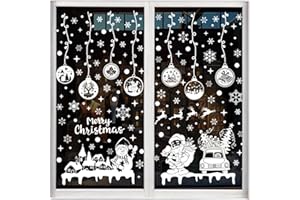 Lotbun Vetrofanie Natalizie, Adesivi Natalizi Per Finestre, Riutilizzabili In PVC,Decorazione Natalizia Per Interni Casa, Per Porta Vetrina Vetro Casa (237)