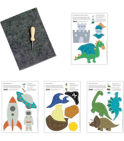 Kit De Poinçonnage Pour Enfants : 10 Motifs Foot, 2 Feutres, 2 Aiguilles – Activité Manuelle éducative Et Créative