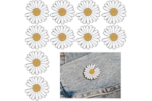 pekifaves Gänseblümchen Brosche, 10 Stück Broschen für Kleidung, Daisy Blumen Broschen, Pin Broschees, Ohne Nähen, Jeans Pins, für Hemd, Schals, Schals, Kleider, Taschen, Rucksäcke