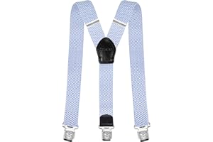 Decalen - Bretelle da uomo larghe 4 cm con 3 clip in metallo molto forti, taglia unica, regolabili ed elastiche, stile ad Y