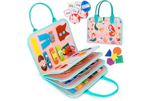 Little Guy Jeux Enfants Bébé : Jouets éveil Busy Board Montessori 1-3 Años Livre Sensoriel Activite Bebe Cadeau Anniversaire pour Filles Jeu Educatif 3 4 Ans