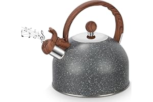 BEZORR Whistling Kettle 2.5 L Stove Induction Stovetop Whistling Kettle Stainless Steel Teapot Kettle for Gas Stove or Induction Hob