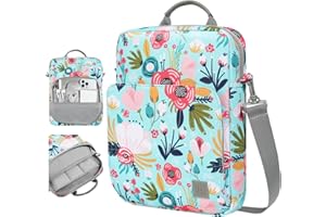 Dadanism 9-11" Tableta Bolsa de Hombro Protectora para iPad (A16) 11", iPad 10.ª Gen/Air 5 4 10,9", i-Pad Air/Pro 11", i-Pad 9/8/7.ª Gen 10,2", Galaxy Tab A9+ Plus 11"/Tab S10 FE, Hierba+Flor