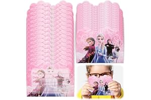 JUGHIGH 30Pcs Party Invitations Kids Cards Set Cute Pink Princess Elsa Frozen Party Birthday Baby Shower Theme Celebrations Invites Supplies/Accessories Suitable for Girls Childrens 14.3 * 11.2cm