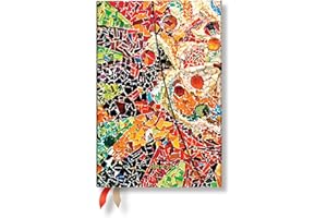 Paperblanks | 2025–2026 Gaudi's Sun | Gaudi's Mosaics | 18-Month Planner | Mini | Horizontal | Wrap | 208 Pg | 80 GSM