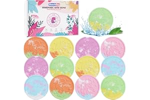 SHUCHING Bombe da Bagno Bambini, 12 Bombe da Bagno con Unica Forma di Unicorno, Set da Bagno Regalo per Giornata del Bambino, Compleanno, Natale, Pasqua