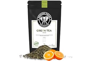 EDWARD FIELDS HIGH QUALITY TEA Edward Fields Tea ® - Tè verde Sencha sfuso biologico con Arancia. Tè biologico cinese raccolto a mano con ingredienti naturali ed ecologici, 100g, Cina.