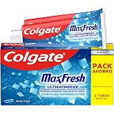 Colgate Max Fresh Refreshing Crystals, Toothpaste Mint, 2x75ml | Fluorine Whitening Toothpaste with UltraFreeze Technology, 1