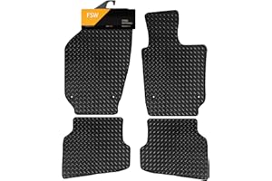 FSW - Car Floor Mats - Fits Volkswagen Polo Mk4 2009-2018 - Heavy Duty 3mm Rubber Matting - Anti Slip Mat - Waterproof, Non Slip Car Floor Mat, Fitted with Clips