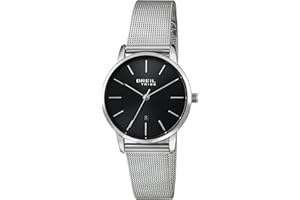 Breil, Collezione Avery, Orologio Donna in Acciaio, Movimento al Quarzo Solo Tempo, Resistente all'Acqua, Lunghezza Regolabile 14.5-20 cm, Chiusura Déployante con Pulsanti, Cassa 25 mm, Silver-Black
