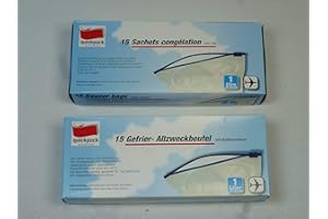 Unbekannt Lot de 30 Sacs de congélation à Fermeture éclair de 1 l - Également utilisés comme Sac de Voyage pour Les liquides dans Les Bagages à Main, flightbag, Flight Bag, Flight Bag, Sac d'aéroport