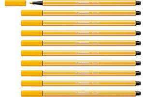 Rotulador premium STABILO Pen 68 - Caja con 10 unidades color amarillo