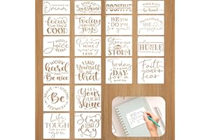 QACUU 20PCS Reusable Inspirational Quote Painting Stencils – Face Paint Reusable Kids, Stencils Letters for DIY Crafts, Wall Decor, Scrapbooking and Face Painting