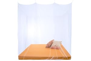 ‎SUMKITO Sumkito Moskitonetz XXL Doppelbett weiß Mückennetz eckig Bettvorhang rundum geschlossen Insektenschutz