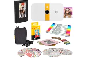 KODAK Smile Cámara Digital Impresión Instantánea con 2 x 3 Papel Zink, Blanco/Amarillo, Marco de Fotos con Funda Suave