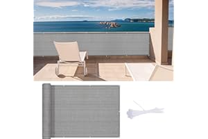 LOVE STORY Frangivista Balcono Schermi Divisori e Protettivi per Balconi (HDPE) 0,75 x 6 m per Balcone da Giardino Esterno,Grigio Marrone