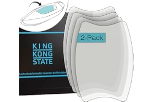 King Kong State Folie ochronne do lakieru, zestaw 2 sztuk do wgłębień na uchwyt drzwi samochodu - duże folie ochronne do ochrony przed zadrapaniami - przezroczyste