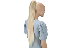 CAISHA 70cm Postiche Natte Queue De Cheval Extensions De Cheveux Raide Mélange Blond H77