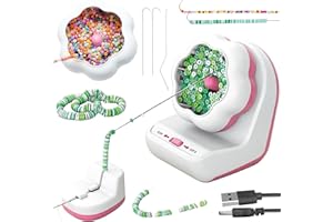 LMAZG Clay Bead Spinner, Electric Bead Spinner Kit with 3 Beading Needles, Seed Bead Spinner for Jewelry Making Clay Beads Bracelets Necklace Waist Beads Making DIY Gifts