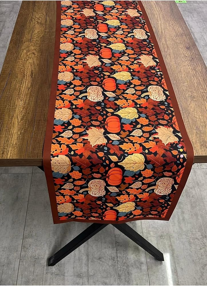 Turuncu Balkabağı Desenli Runner 40 X 140