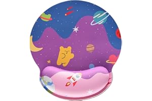 EFISH Mouse Pad with Memory Foam Rest,Ergonomic Mouse Pad with Non-Slip Rubber Base,Mouse Mat with for Laptop,Gaming & Office,Cute Bear