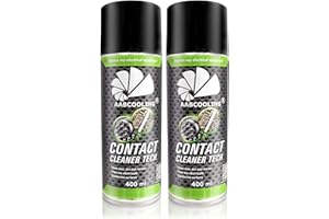 AABCOOLING Contact Cleaner TECH (Pack de 2x400 ml) – Spray limpiador de contactos eléctricos y electrónicos, elimina grasa, polvo y aceite, secado rápido, mejora la conductividad K1