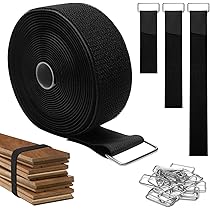 2 Rollen Klettband 5M Mit Schnallen - Wiederverschließbare Kabelbinder Für Haus & Garten