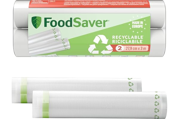 FoodSaver Vakuumförpackningsrullar | Återvinningsbara och återanvändbara | Håller maten fräsch upp till 5 gånger längre