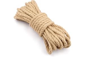 NEEROW Hanfseil, Juteseil 10 mm 10 m, Natur Tau Seil Kordel, Juteschnur Bastelschnur für Garten, DIY Kunsthandwerk und Dekoration