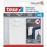 tesa 77776-00000-00 Klebenagel für Tapeten und Putz/Selbstklebende Nägel für empfindliche Oberflächen/Leicht anzubringen…
