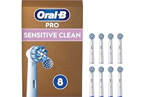 PROCTER & GAMBLE Oral-B Lot De 8 Brossettes De Rechange PRO Sensitive Clean, AUTHENTIQUES, Blanches, Brins Ultra Doux Pour Les Gencives Plus Saines, Embouts Pour Brosses A Dents Electriques Oral B Pro
