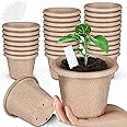 Valuxe 40pcs Peat Pots Plant Starters for Seedling, Biodegradable Herb Seed Starter Pots Kits, Seedling Pots, Garden Germination Nursery Pot for Vegetable Fruit Flower (40 Pack 50 Plastic Markings)