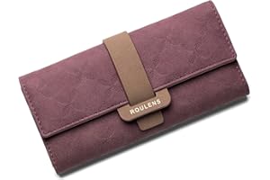 MUIIKOLA Women's Wallet RFID Blocking Ladies Purse Women Leather Fashion Long Purse Clutch Holder Case Four Leaf Clover Coin Zipper Long Purse with Multiple Card Slots and Roomy Compartment