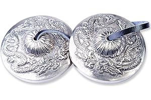 Cymbales Tingsha - Facile à jouer - Carillon en bronze pour la méditation et la pleine conscience pour la guérison des chakras - Cadeau spirituel tibétain fabriqué à la main par Himalayan Bazaar