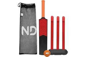 ND Sports Plastic Kids Cricket Set – High Performance & Durable Kwik Cricket Style Set for Training | Lightweight & Portable Boys & Girls Ages 3 to 9 Years