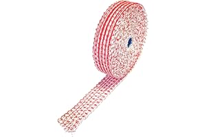 ‎EQUIPSTER Lachschinkennetz Räuchernetz Kochnetz rot weiß 12er Kaliber elastisch 5 m Schinkennetz