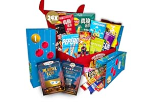SWEETS AUS ALLER WELT Asian Candy Box with 24 Snacks + Free Advent Calendar Bags - Japanese, Korean & Sweets - Ideal Calendar Filling - Sweets for Advent Calendar