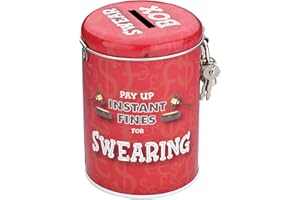 Boxer Gifts Swearing Instant Padlock | Novelty Money Saver Fine Tin | Funny Secret Santa Gift, Red