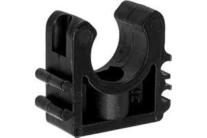 AERZETIX - Lote de 10 abrazaderas para fijación de tubos a la pared Ø20 mm | Soportes guía colgantes de plástico resistentes | fontanería, calefacción, electricidad, bricolaje